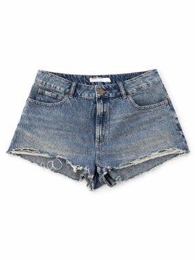 🦋 2/30 Garage Denim Festival Light Wash Distressed Denim Shorts Size 11/30